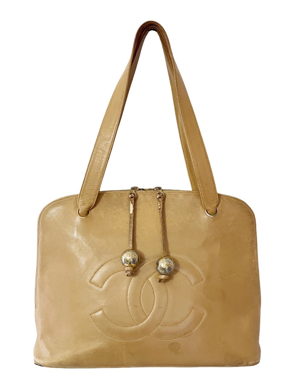 Chanel beige leather vintage for restoration AS IS